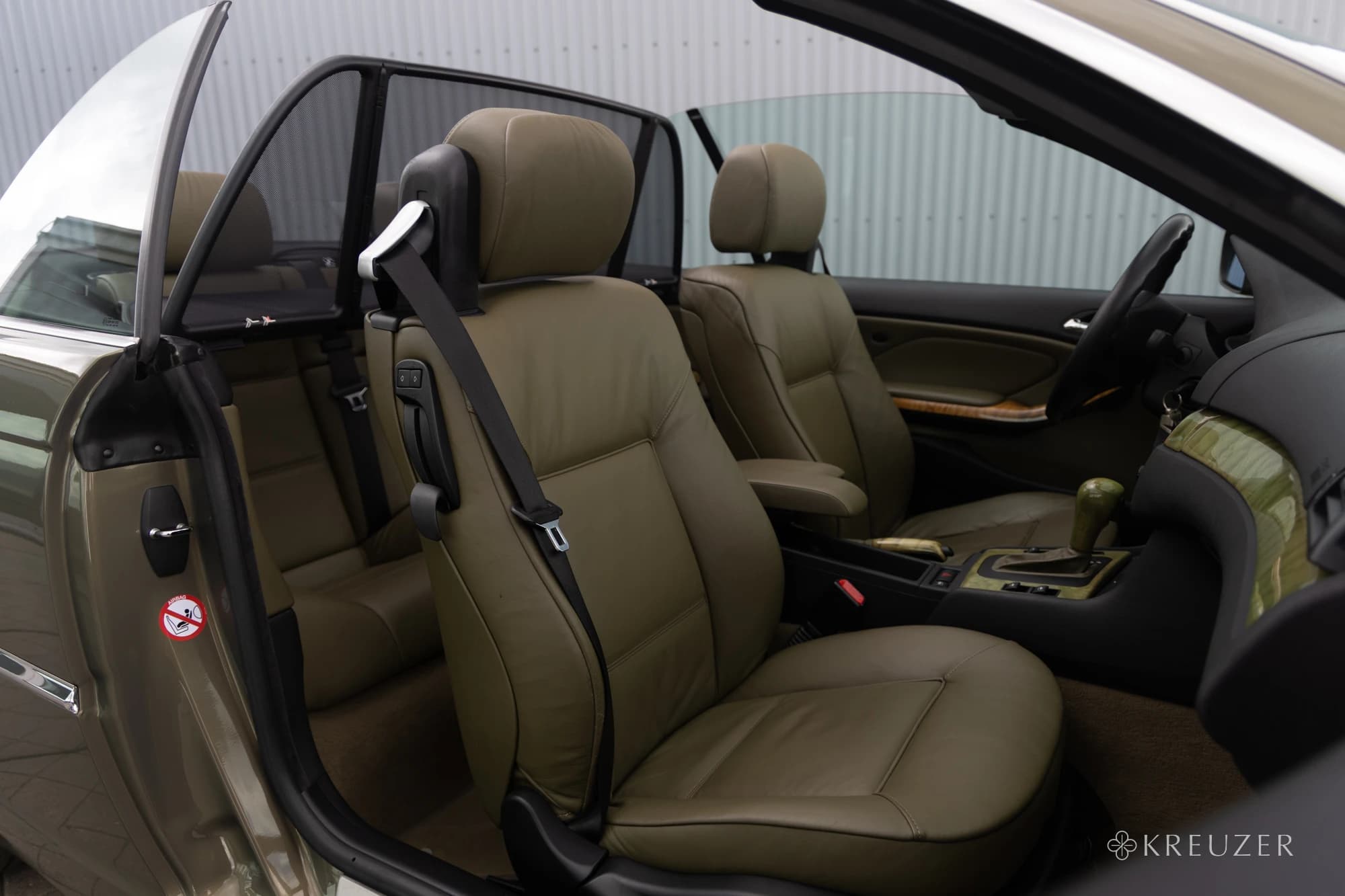 BMW E46 330Ci Cabrio Messing Individual Metallic Dark Olive Nappa Muschelahorn Olive Maple Green Birche E46 Chromline Chrome Line